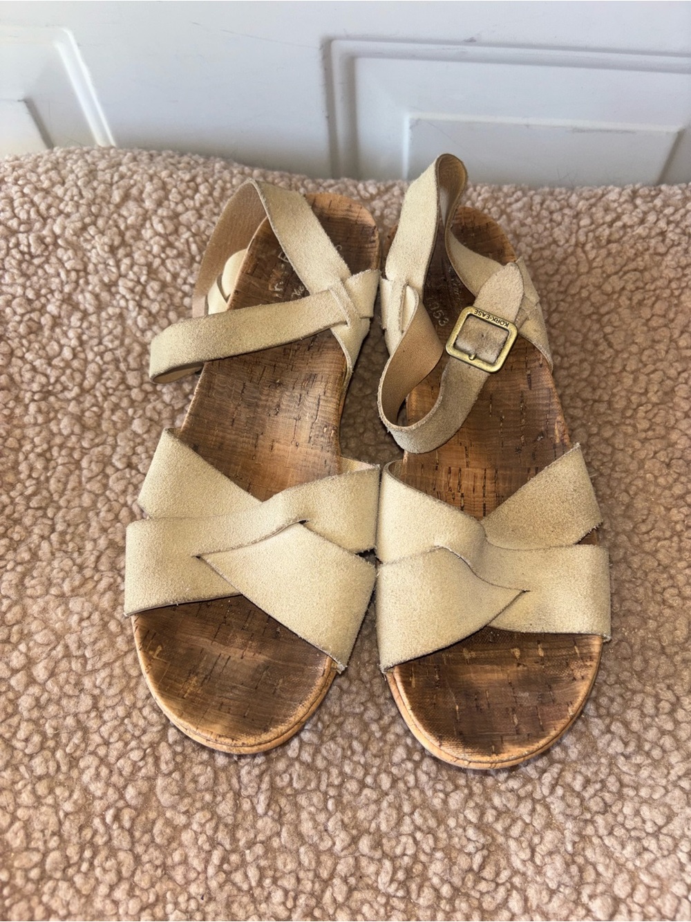Kork-Ease tan suede cork platform sandals size 8 M - Picture 2 of 6